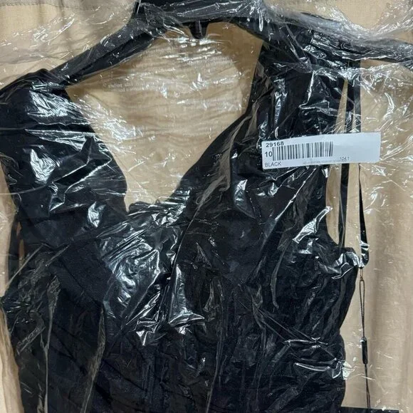 SALE NWT La Femme 29168SC Jersey Evening Dress Black size 10 - Picture 8 of 8